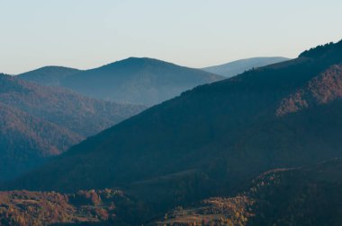 Ukrayna 'nın Karpatlar Dağları' nın Krasna bölgesinde sonbahar mevsimi