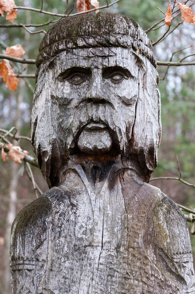 Деревянная скульптура в Яворовском национальном природном парке, Украина