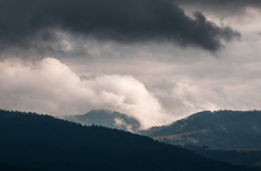 Ukrayna 'nın Slavsko kasabası yakınlarındaki Karpatlar' ın Beskid bölgesinde yaz mevsimi