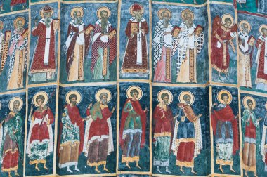 Sucevita Ortodoks Manastırı duvarları ayrıntıları, Romanya