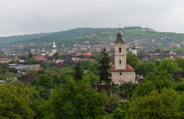 Romanya 'nın baharda Transilvanya köyünün panoramik manzarası