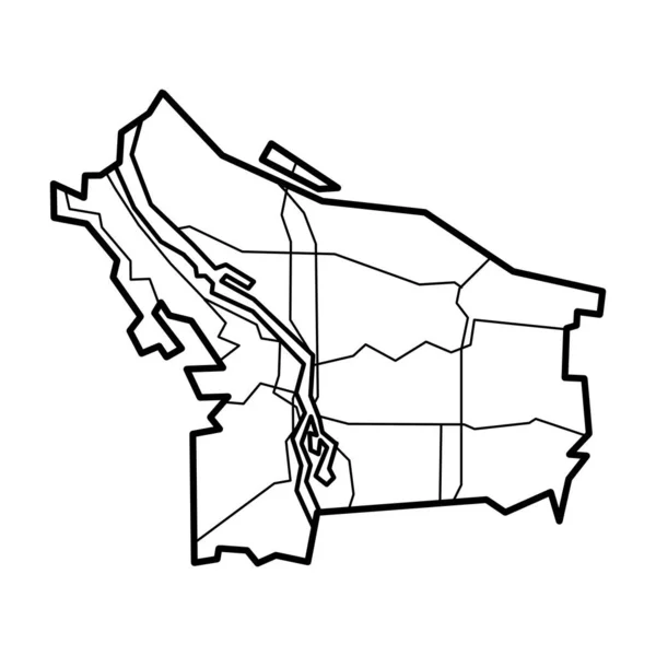 美国俄勒冈州波特兰市的线条艺术波特兰地图图解 — 图库照片