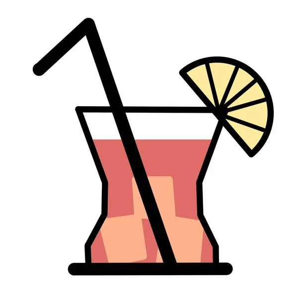 Aperol Spritz Cocktail Drink Klasyczny Letni Napój Alkoholowy Line Art — Zdjęcie stockowe