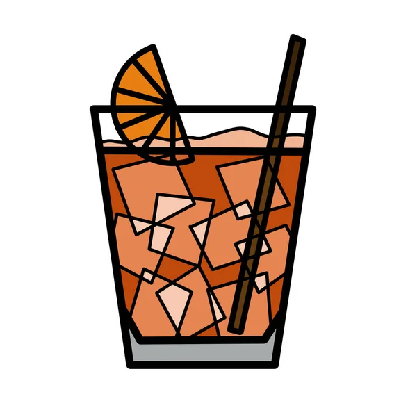 Aperol Spritz Cocktail Drink Klassisches Alkoholisches Sommergetränk Line Art Illustration — Stockfoto
