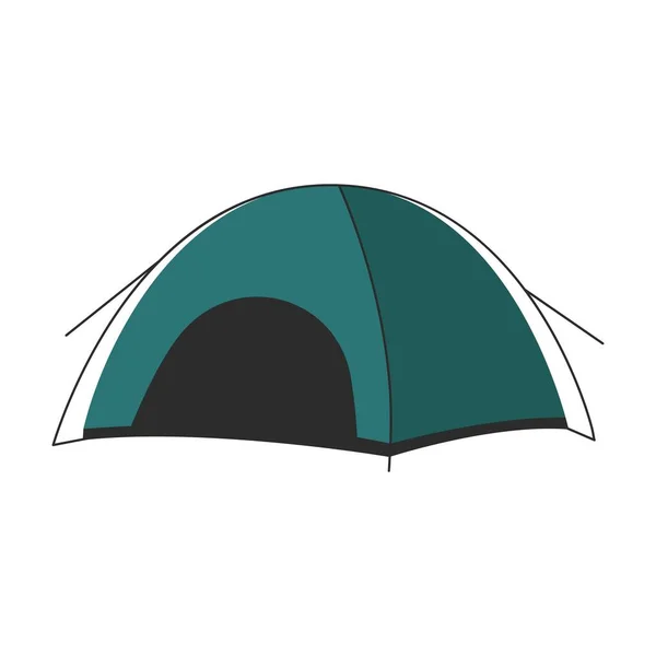Cartoon camping tent. Tourist dome equipment for sleeping recreation, travel camp shelter. Vector flat illustration.