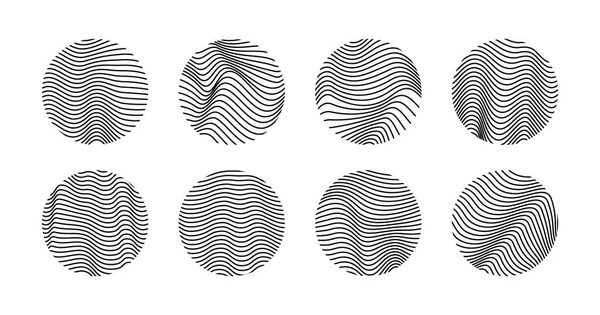 Abstract Wavy Spheres Line Mesh Circles Matrix Network Concept Minimal — Stockvektor