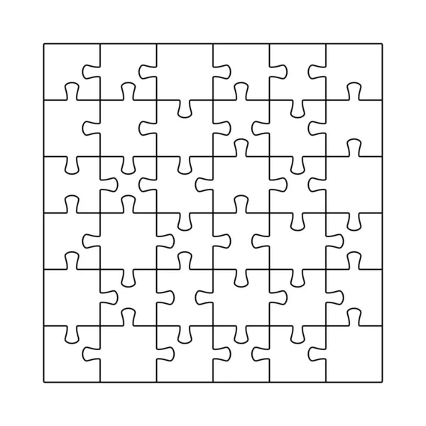 Puzzelstukjes Jigsaw Grid Sectie Blanco Details Frame Business Teamwork Succes — Stockvector