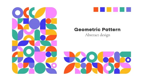 Fondo Patrón Geométrico Abstracto Círculo Simple Formas Cuadradas Bandera Moderna Vector De Stock