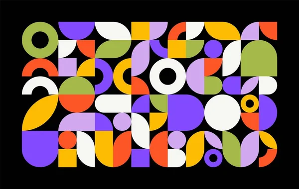 Patrón Geométrico Mínimo Formas Círculo Coloridas Simples Fondo Moderno Bauhaus Ilustraciones de stock libres de derechos