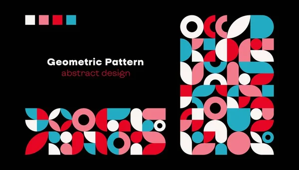Padrão Geométrico Abstrato Círculo Simples Formas Quadradas Moderno Banner Mínimo Ilustrações De Stock Royalty-Free