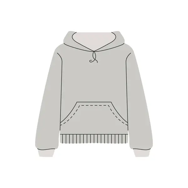 Stylisches Sweatshirt Mit Kapuze Warme Winterjacke Cartoon Stil Mode Kleidung — Stockvektor