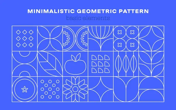 Geometryczny Naturalny Wzór Ekologiczny Minimalne Kwiaty Roślin Owocowych Proste Kształty Ilustracja Stockowa