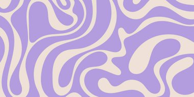 Soyut yatay dalga arkaplanı. 60 'lı yaşlarda, 70' li yaşlarda, modaya uygun, renkli hippi tarzı. Vektör illüstrasyonu.