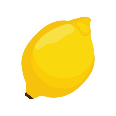 Çizgi film limonu. Sarı turunçgiller, olgun organik ekşi sağlıklı yiyecekler, doğal yaz vejetaryenleri. Vektör izole illüstrasyonu.