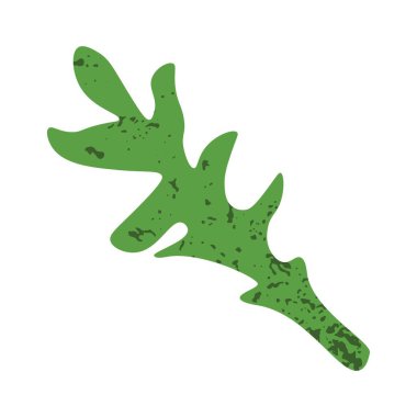 Arugula ikonu. Taze yeşil roka yaprakları, karikatür bahçesi roket salatası, organik baharatlı roka baharatı çeşnisi, kolewort bitkisi düzlüğü. Vektör roka illüstrasyonu.