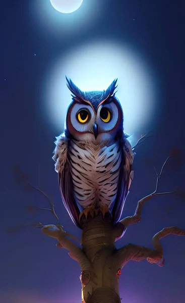 Owls on branch,Night Owl