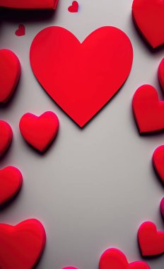 Soyut aşk Red Heart çerçevesi, Valentine Heart 