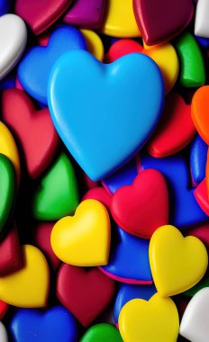  kalp şeklinde şeker arkaplanı renkli bir kalple.