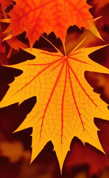 a close up of a leaf with a red center, a close up of a leaf with a red center and yellow leaves.