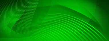 Kavisli çizgilerden ve yeşil renkli küçük noktalardan oluşan soyut yarım ton arkaplan