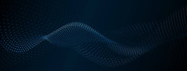 Mavi renkli küçük noktalardan oluşan kavisli yüzeylere sahip soyut arkaplan