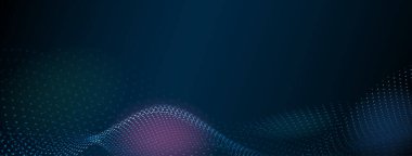 Mavi renkli küçük noktalardan oluşan kavisli yüzeylere sahip soyut arkaplan