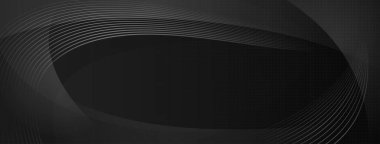 Kavisli çizgilerden ve siyah renkli küçük noktalardan oluşan soyut yarım ton arkaplan