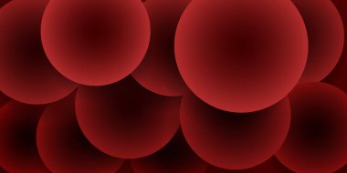 Kırmızı renkli gölgeli çemberlerin soyut arkaplanı