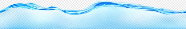 Прозора Хвиля Води Світло Блакитних Кольорах Безшовним Горизонтальним Повторенням Ізольована — стоковий вектор