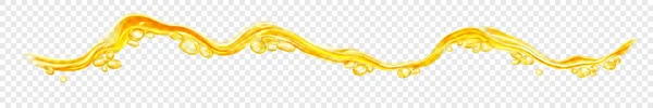 Прозрачная Водяная Волна Капельками Пузырьками Желтого Цвета Изолированная Прозрачном Фоне — стоковый вектор