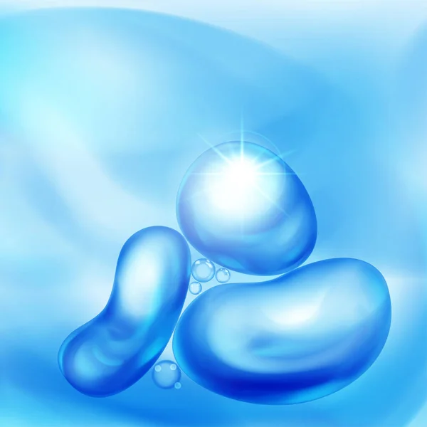 Ilustrace Krásnými Realistickými Vzduchové Bubliny Jasnou Září Plovoucí Vodě Nebo — Stockový vektor