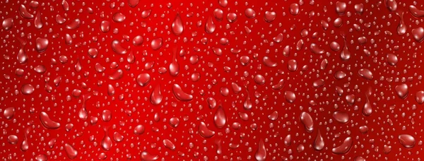 Hintergrund Kleiner Realistischer Wassertropfen Roten Farben — Stockvektor