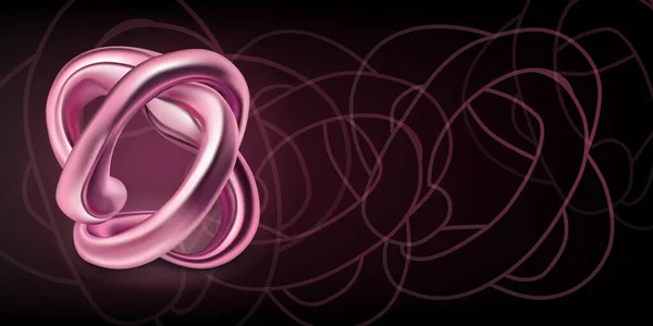 Абстрактный Фон Фигурой Цветного Узла Розового Цвета Очертаниями Геометрических Фигур — стоковый вектор