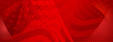 ABD 'nin bağımsızlık günü, kırmızı renkli Amerikan bayrağı unsurlarıyla soyut bir arka plan