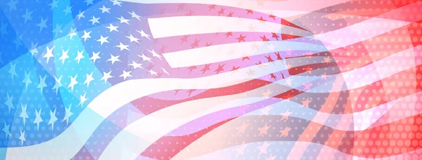 День Независимости Сша Абстрактный Фон Элементами Американского Флага Красном Синем — стоковый вектор