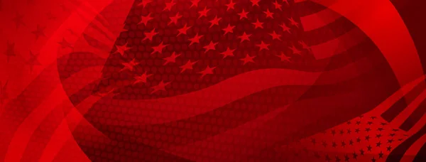 アメリカ独立記念日の抽象的な背景と赤のアメリカ国旗の要素 — ストックベクタ