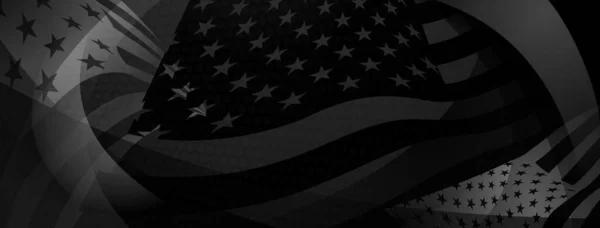 День Независимости Сша Абстрактный Фон Элементами Американского Флага Черно Серых — стоковый вектор