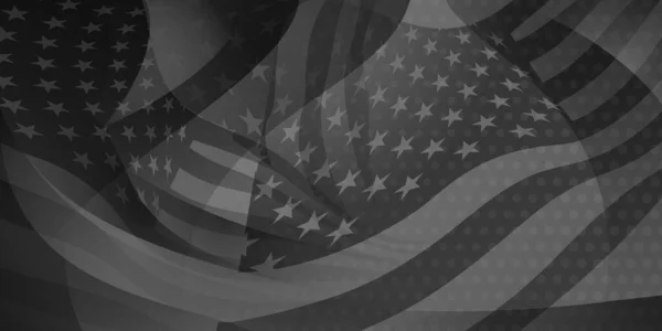 День Независимости Сша Абстрактный Фон Элементами Американского Флага Черно Серых — стоковый вектор