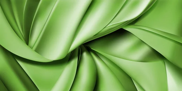 Hintergrund Aus Grünen Stücken Aus Stoff Leder Oder Seidenbändern Tuch — Stockvektor