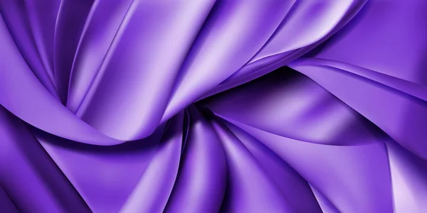 Фон Фиолетовых Кусочков Ткани Кожаных Шелковых Лент Ткань Складками — стоковый вектор