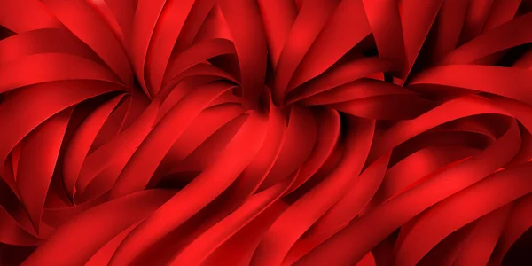 Hintergrund Aus Roter Seide Oder Papierbändern — Stockvektor