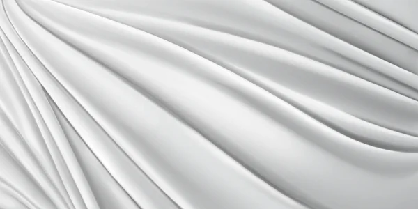 Sfondo Tessuto Bianco Con Molte Pieghe — Vettoriale Stock