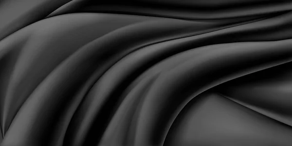 Фон Черной Ткани Несколькими Складками — стоковый вектор