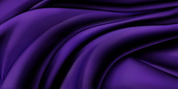 いくつかの折り目のある濃い紫色の生地の背景 — ストックベクタ