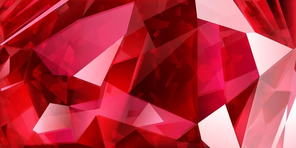 Abstrakter Kristallhintergrund Roten Farben Mit Lichtbrechung Und Akzenten Den Facetten — Stockvektor