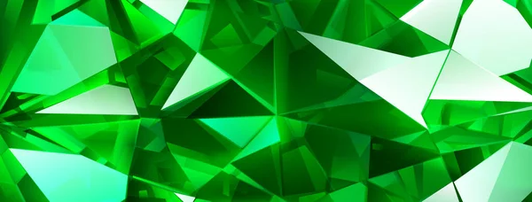 Abstrakter Kristallhintergrund Grünen Farben Mit Lichtbrechung Und Akzenten Den Facetten — Stockvektor