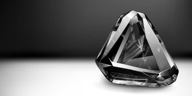 Renkli arka planda gölgeleri ve röfleleri olan bir agate gibi büyük değerli siyah bir kristal. Yüzeysel Mücevher