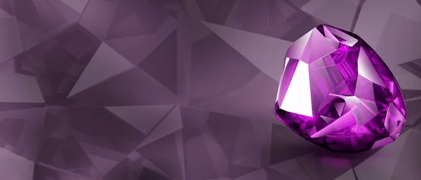 Grand Cristal Violet Précieux Comme Une Améthyste Avec Des Reflets — Image vectorielle