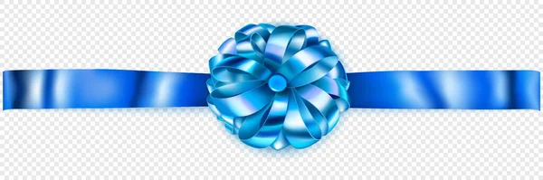 Красивий Світло Блакитний Блискучий Лук Горизонтальною Стрічкою Тіні Прозорому Фоні — стоковий вектор