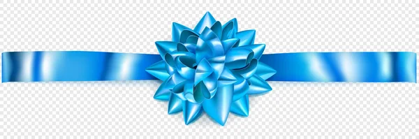 Красивий Світло Блакитний Блискучий Лук Горизонтальною Стрічкою Тіні Прозорому Фоні — стоковий вектор